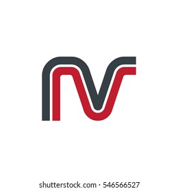 Initial Letter IV NV Linked Design Logo