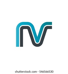 Initial Letter IV NV Linked Design Logo