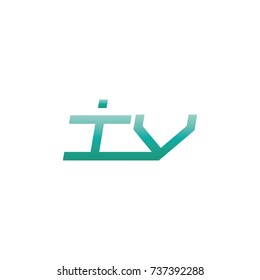 initial letter iv thin logo design