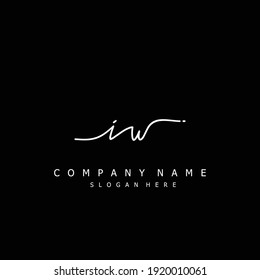 Initial letter IW calligraphy handwritten logo. Handwritten alphabet in the logo template. Letters and Alphabet for your logo design.