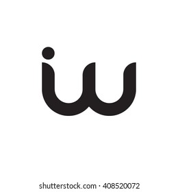 initial letter iw linked rounded lowercase monogram logo black