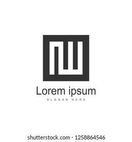 Initial Letter IW Logo Template Design. Minimalist letter logo template