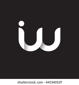 initial letter iw modern linked circle round lowercase logo white black