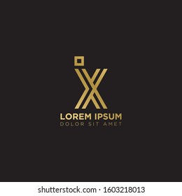 Initial Letter IX linked uppercase overlap modern gold logo vector design template. Suitable for business, consulting group company.