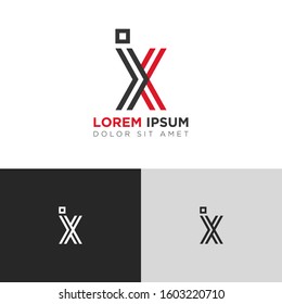 Initial Letter IX linked uppercase overlap modern logo design template. Suitable for business, consulting group company
