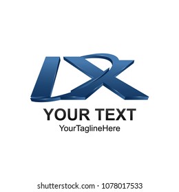 Initial letter IX logo template colored blue swoosh design for business and company identity