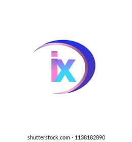 initial letter IX logotype company name, coloreful and swoosh design. vector logo for business and company identity.