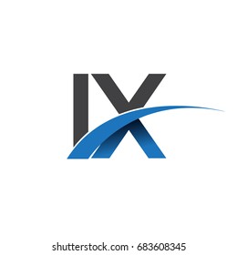 initial letter IX logotype company name colored blue and grey swoosh design. vector logo for business and company identity.
