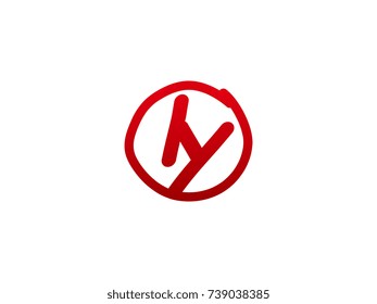 The initial letter IY handwritten logo