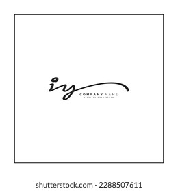 Initial Letter IY Logo - Hand Drawn Signature Logo