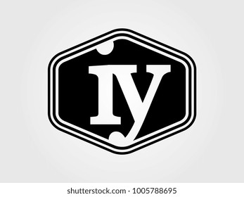 Initial letter iy lowercase logo minimalist black
