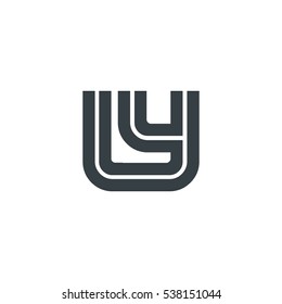 Initial Letter IY LY Linked Design Logo 