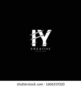 Initial Letter IY Sliced Uppercase Modern Logo Design