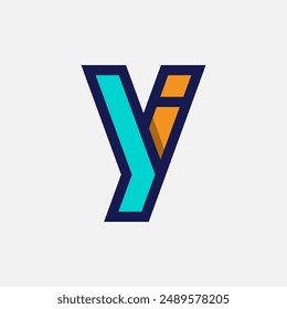 Initial Letter IY or YI Logo, Monogram Logo letter I with Y combination, design logo template element, vector illustration