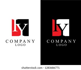 initial letter iy, yi square shape logo vector for company identity.