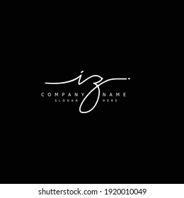 Initialbrief IZ Kalligrafie handgeschriebenes Logo. Handgeschriebenes Alphabet in der Logo-Vorlage. Buchstaben und Alphabet für Ihr Logo-Design.