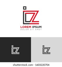 Initial Letter IZ linked uppercase overlap modern logo design template. Suitable for business, consulting group company