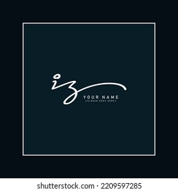 Initial Letter IZ Logo - Handwritten Signature Logo