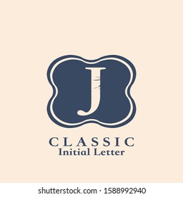 Initial Letter J abstract classic monograme vector design concept logo icon.