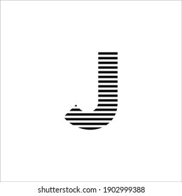 initial letter j abstract horizontal line logo vector