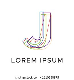 initial letter j abstract line logo