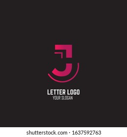 Initial Letter J Abstract With Line and Gradient