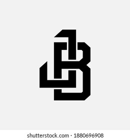Initial letter J, B, JB or BJ overlapping, interlock, monogram logo, black color on white background