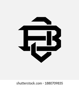 Initial letter J, B, JB or BJ overlapping, interlock, monogram logo, black color on white background
