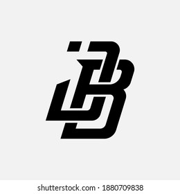 Initial letter J, B, JB or BJ overlapping, interlock, monogram logo, black color on white background