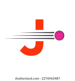 Initial Letter J Bowling Logo. Bowling Ball Symbol Vector Template