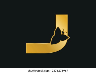 Initial letter J butterfly logo and icon vector illustration design template