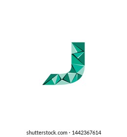 initial letter J capital abstract triangle logo vector