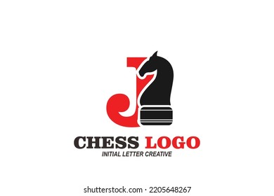 initial letter J chees horse logo