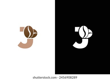 Letra inicial J Coffee Logo Plantilla. Letra J icono de la cafetería, marca de café, minimalista, moderno Conveniente para la Plantilla del logotipo de la cafetería.