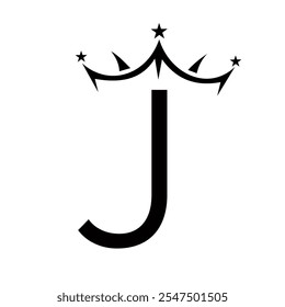 Letra inicial J Crown Logo para la belleza y la moda Logo Símbolo Signo de Vector