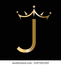 Letra inicial J Crown Logo para la belleza y la moda Logo Símbolo Signo de Vector