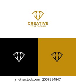 initial letter J D diamond logo typography design, logo for business,corporate,company,brand,etc.