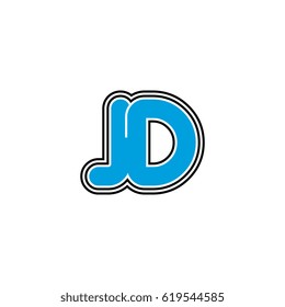 initial letter j and d. jd monogram outline logo