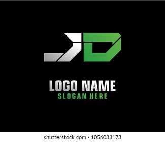 Initial letter J D logo template vector