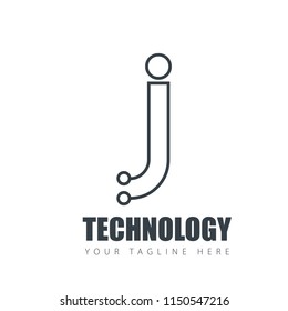 Initial Letter J Design Technology Logo Template