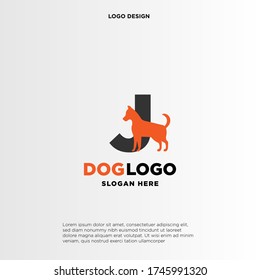 Initial Letter J Dog Logo And Icon Name Dog Design Vector.