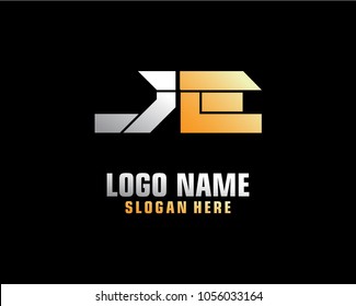 Initial letter J E logo template vector