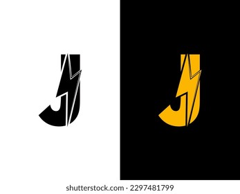 Initial Letter J Electric Logo. creative letter J Electric logo vector template