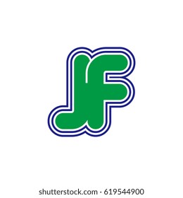 initial letter j and f. jf monogram outline logo