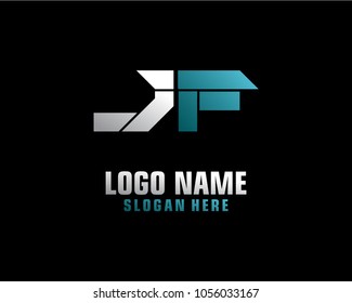 Initial letter J F logo template vector
