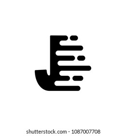 Initial Letter J Fast Speed Logo Design Template