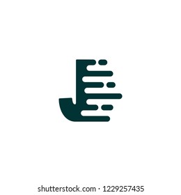 Initial Letter J Fast Speed Logo Design Template