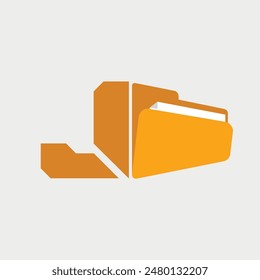 Initial Letter J Folder Logo. Vector Illustration.
