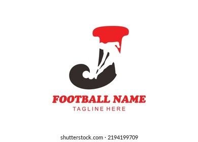 initial Letter J football  logo