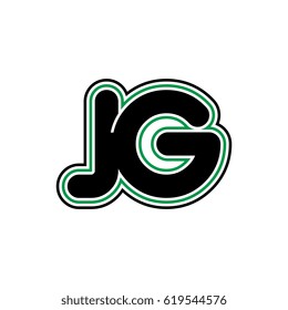 initial letter j and g. jg monogram outline logo